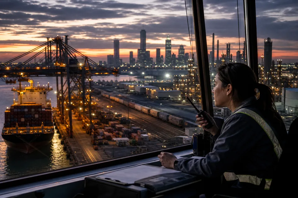 Holding company boardroom with a city view
